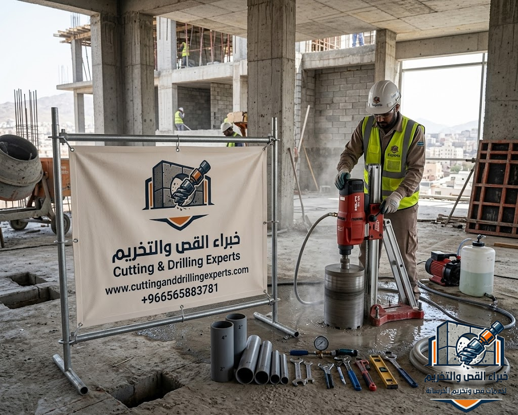 فتح كور مكيفات بالطائف باستخدام أجهزة الكور الماسي لعمل فتحات دقيقة للمكيفات السبليت والمركزي والدكت بدون تكسير